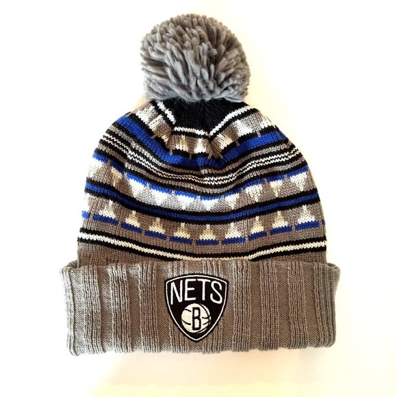 Mitchell & Ness Nets Basketball Pro Pom Winter Hat - One Size - Picture 10 of 10